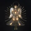 KSA Angels-10" Lighted Capiz Angel With Sunburst Rays Christmas Tree Topper - Clear Lights