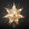 KSA Stars-14" Lighted Capiz Sunburst 7-Point Star Christmas Tree Topper - Clear Lights
