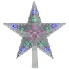 Hofert Stars-9.5" Lighted Clear 5 Point Star Christmas Tree Topper - Multicolor Led Lights