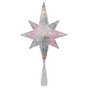 Northlight Stars-11" Lighted Clear 8 Point Star Of Bethlehem Christmas Tree Topper - Multicolor Lights