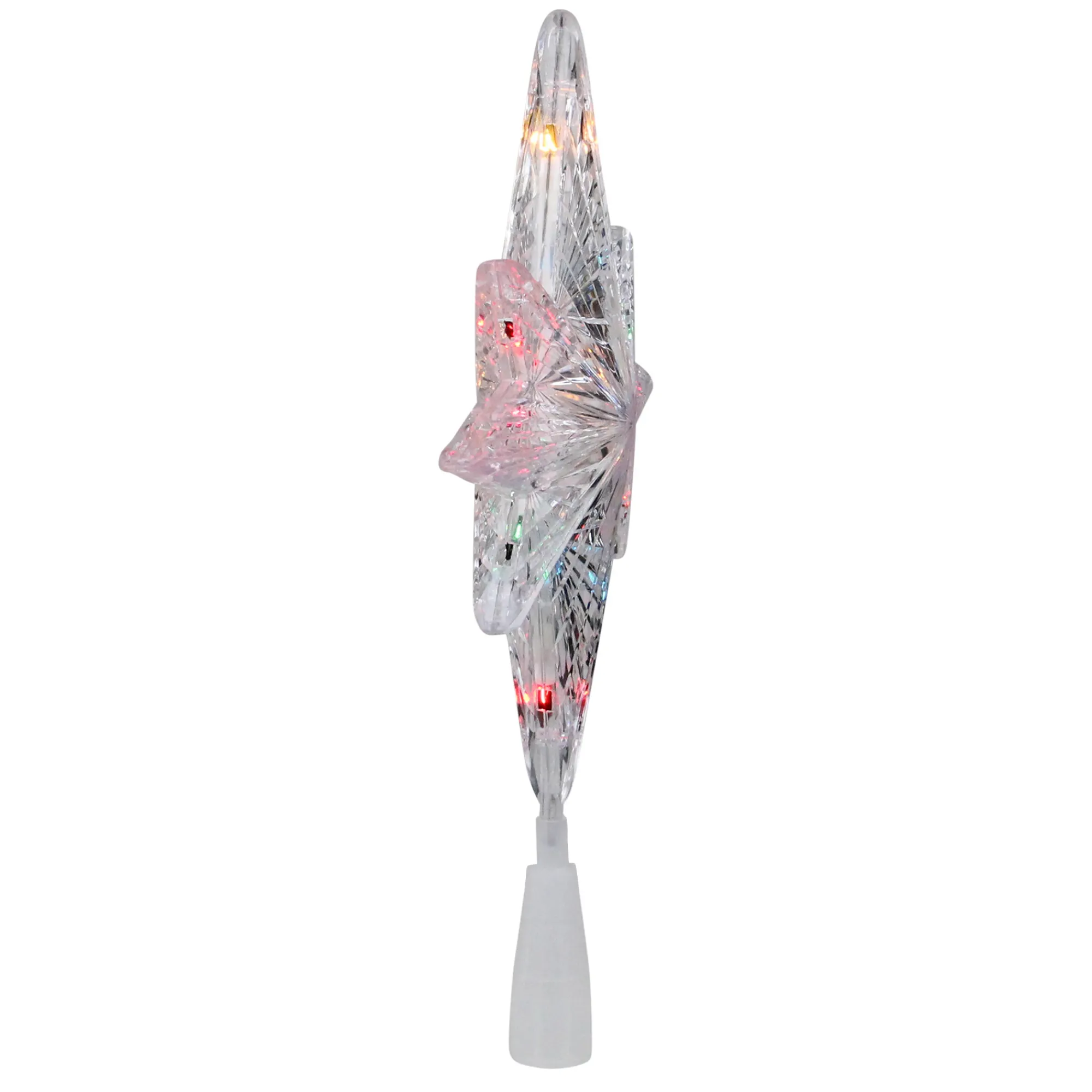 Northlight Stars-11" Lighted Clear 8 Point Star Of Bethlehem Christmas Tree Topper - Multicolor Lights