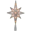 Northlight Stars-11" Lighted Clear Bethlehem Star With Gold Trim Christmas Tree Topper