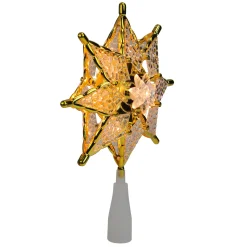 Northlight Stars-8" Lighted Clear Crystal 8-Point Star Christmas Tree Topper - Clear Lights