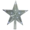 Hofert Stars-9.5" Lighted Clear Twinkling 5-Point Star Christmas Tree Topper - Clear White Led Lights