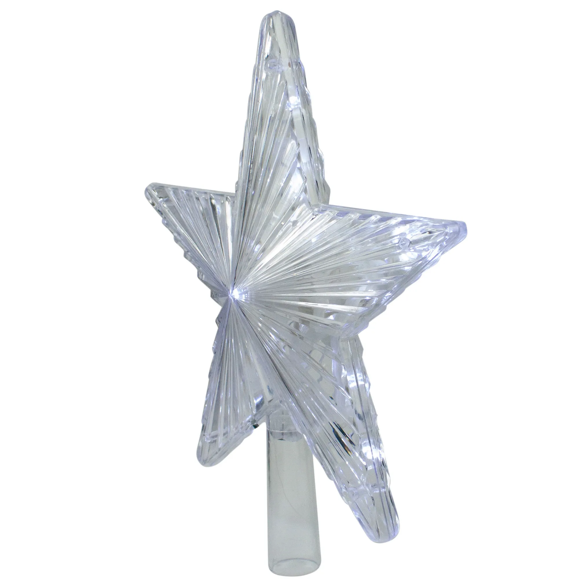 Hofert Stars-9.5" Lighted Color Changing 5 Point Star Tree Topper - White And Blue Led Lights