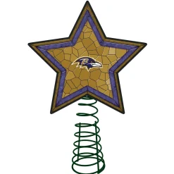 The Memory Company Stars-10" Lighted Gold And Blue Star Nfl Baltimore Ravens Mosaic Christmas Tree Topper