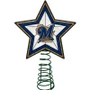 The Memory Company Stars-10" Lighted Gold And Blue Star Mlb Milwaukee Brewers Christmas Tree Topper