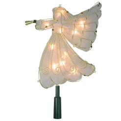 Kurt Adler Angels-9.5 Lighted Gold Angel Silhouette Christmas Tree Topper - Clear Lights