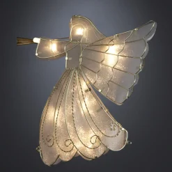 Kurt Adler Angels-9.5 Lighted Gold Angel Silhouette Christmas Tree Topper - Clear Lights