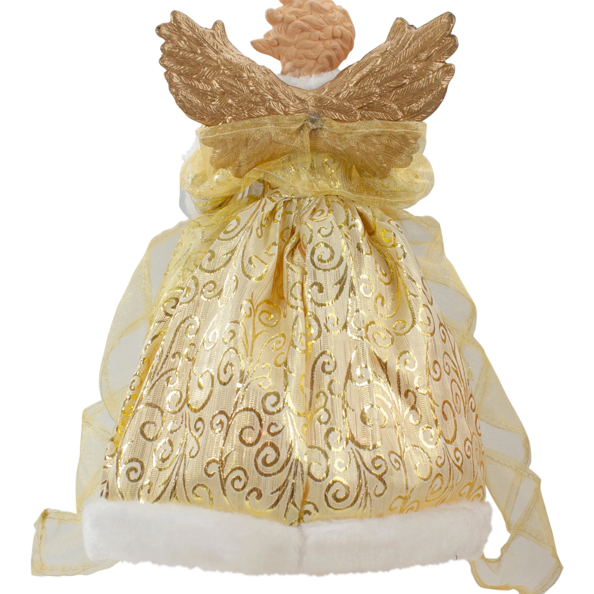 Northlight Angels-12" Lighted Gold Angel With Wings Christmas Tree Topper - Clear Lights