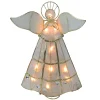 Kurt Adler Angels-9.75" Lighted Gold Capiz Angel Trumpeter Christmas Tree Topper - Clear Lights