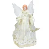 Kurt Adler Angels-16" Lighted Gold Fiber Optic Animated Porcelain Angel Christmas Tree Topper