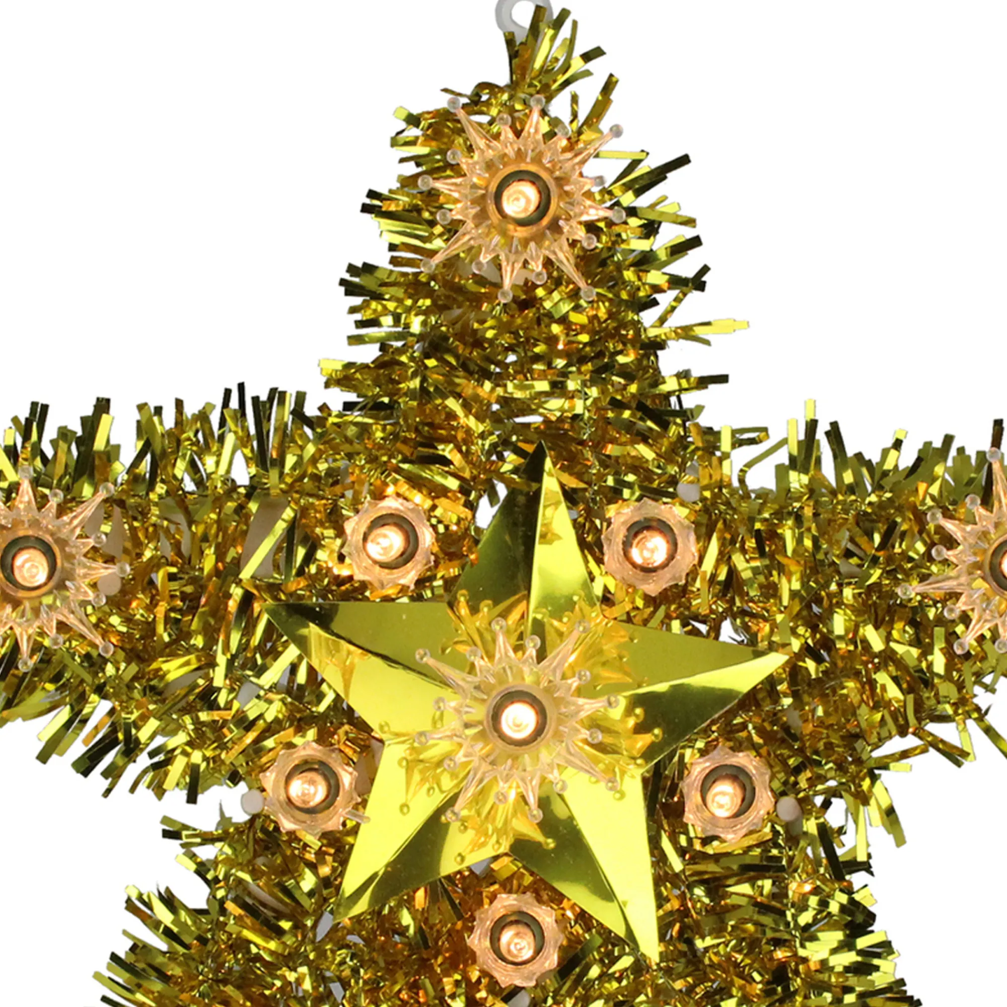 Northlight Stars-7" Lighted Gold Star Christmas Tree Topper - Clear Lights