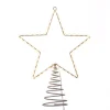KSA Stars-10.25" Lighted Gold Star Christmas Tree Topper, Warm White Lights
