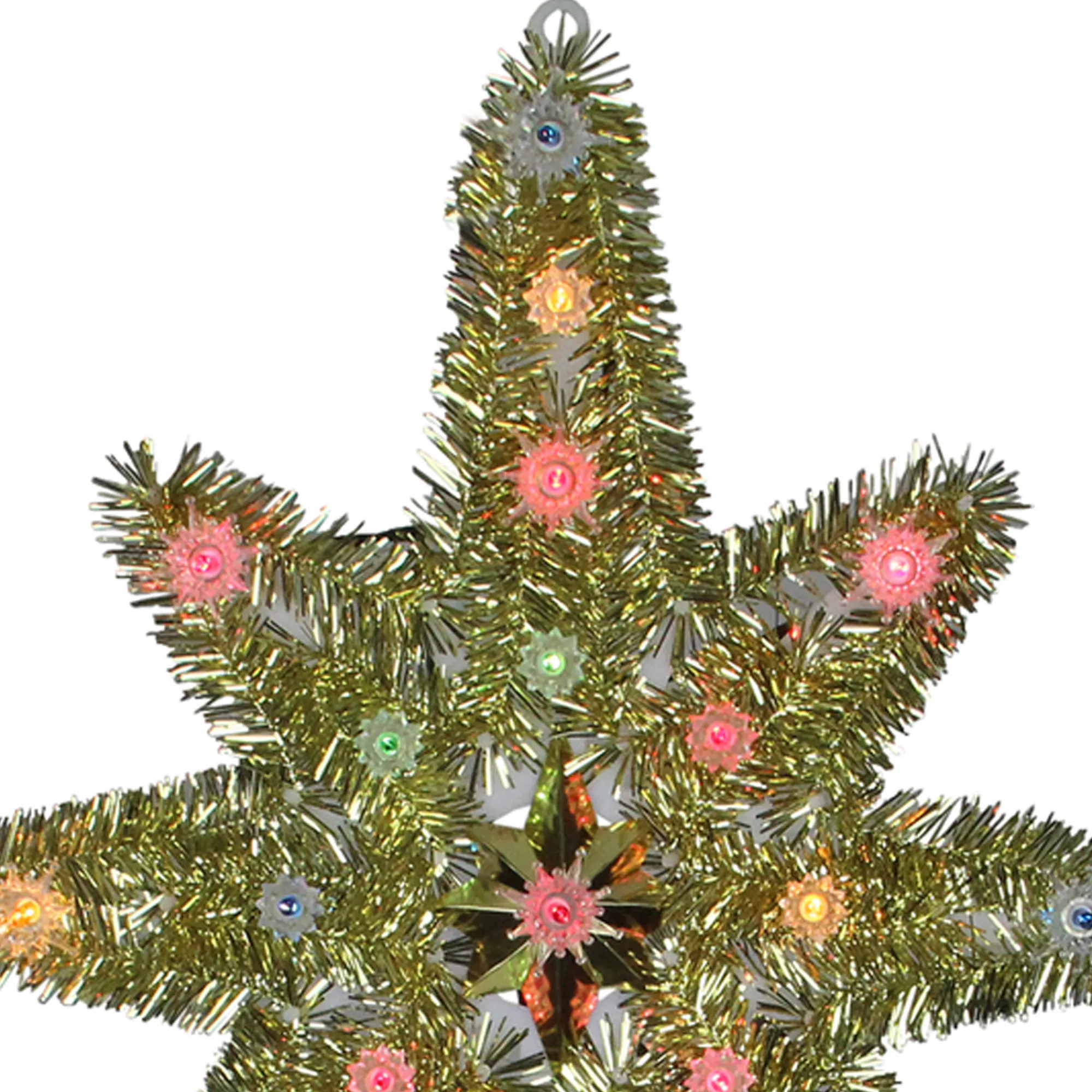 Northlight Stars-21" Lighted Gold Star Of Bethlehem Christmas Tree Topper - Multicolor Lights