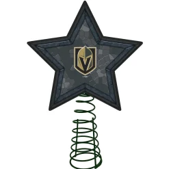 The Memory Company Stars-10" Lighted Gray And Black Mosaic Style Star Nhl Vegas Golden Knights Christmas Tree Topper