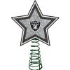 The Memory Company Stars-10" Lighted Gray And Black Star Nfl Oakland Raiders Mosaic Christmas Tree Topper