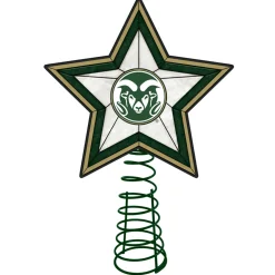 The Memory Company Stars-10" Lighted Green And Brown Star Ncaa Colorado State Rams Christmas Tree Topper