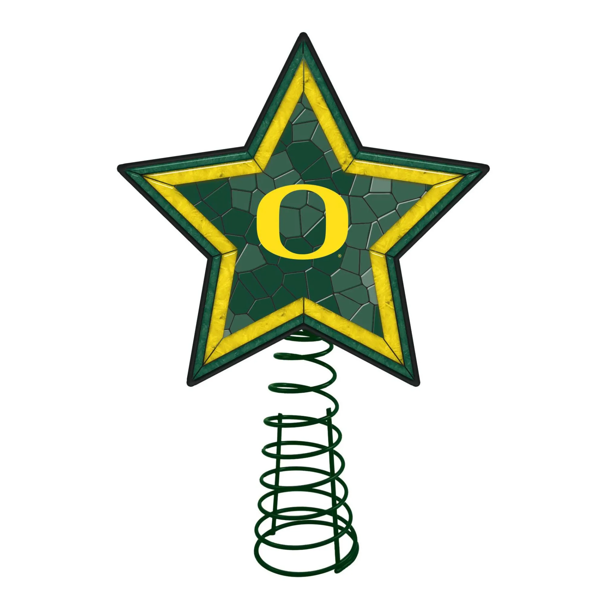 The Memory Company Stars-10" Lighted Green And Yellow Star Ncaa Oregon Ducks Christmas Tree Topper
