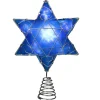 Kurt Adler Stars-8" Lighted Hanukkah Star Tree Topper - Clear Lights