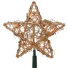 Kurt Adler Stars-13" Lighted Indoor Gold Rattan Star Christmas Tree Topper