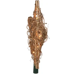 Kurt Adler Stars-13" Lighted Indoor Gold Rattan Star Christmas Tree Topper