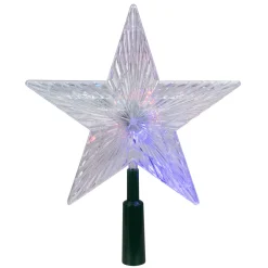 Kurt Adler Stars-8.5" Lighted Led Color Changing Star Christmas Tree Topper - Multi Lights