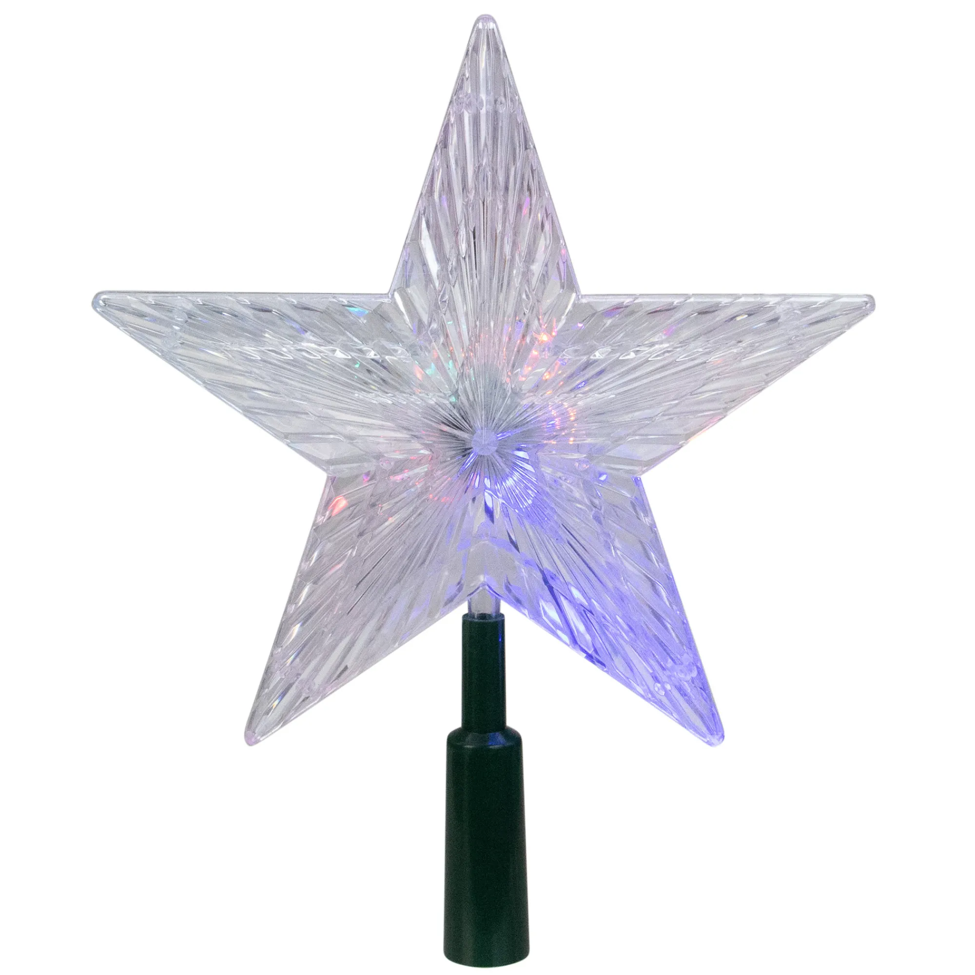 Kurt Adler Stars-8.5" Lighted Led Color Changing Star Christmas Tree Topper - Multi Lights