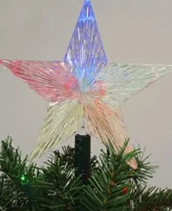 KSA Stars-8.5" Lighted Led Color Changing Star Christmas Tree Topper, Multi Lights