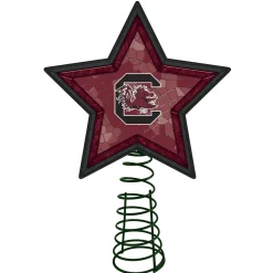 The Memory Company Stars-10" Lighted Maroon And White Star Ncaa University Of South Carolina Gamecocks Christmas Tree Topper