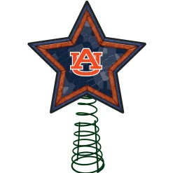 The Memory Company Stars-10" Lighted Navy Blue And Orange Mosaic Style Star Ncaa Auburn Tigers Christmas Tree Topper