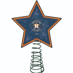 The Memory Company Stars-10" Lighted Navy Blue And Orange Mosaic Style Star Mlb Houston Astros Christmas Tree Topper