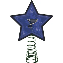 The Memory Company Stars-10" Lighted Navy Blue And Yellow Mosaic Style Star Nhl St. Louis Blues Christmas Tree Topper