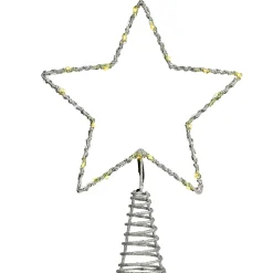 Christmas Central Stars-13.5" Lighted Open Star Christmas Tree Topper, Dual Color Lights