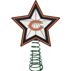 The Memory Company Stars-10" Lighted Orange And Black Star Nfl Chicago Bears Christmas Tree Topper