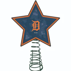 The Memory Company Stars-10" Lighted Orange And Blue Star Mlb Detroit Tigers Christmas Tree Topper