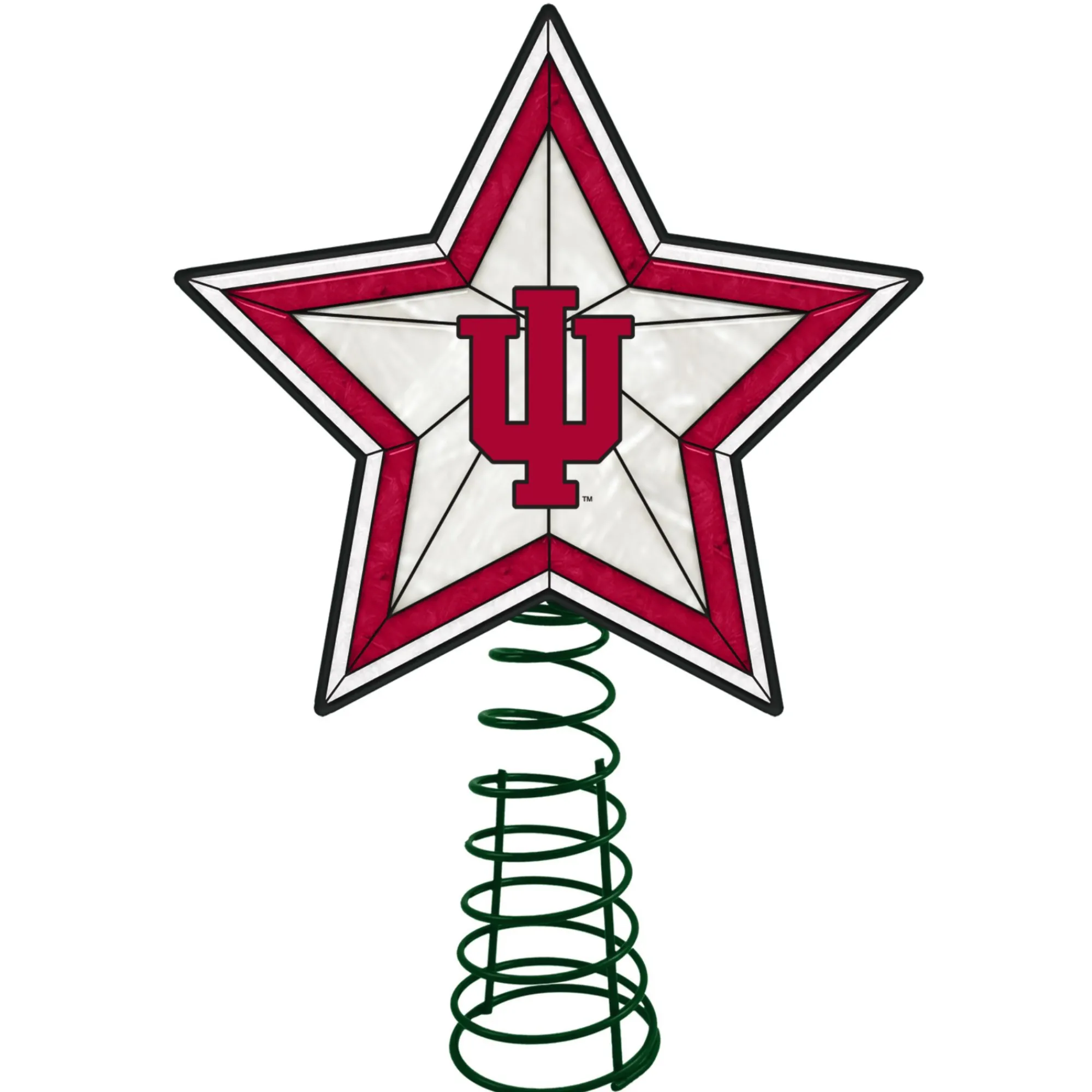 The Memory Company Stars-10" Lighted Pink And White Star Ncaa Indiana Hoosiers Christmas Tree Topper