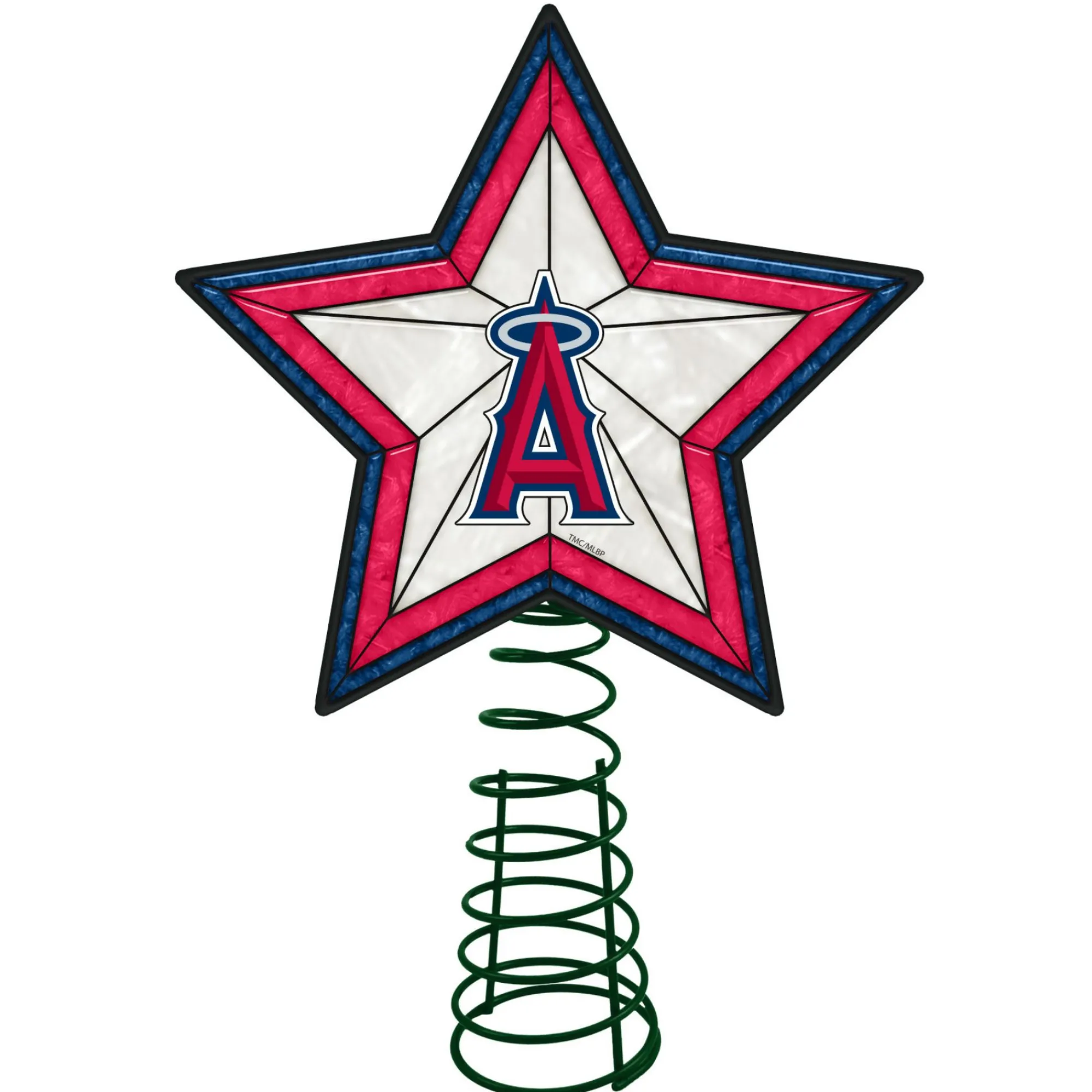 The Memory Company Stars-10" Lighted Pink And White Star Mlb Los Angeles Angels Christmas Tree Topper