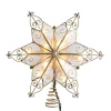 CC Christmas Decor Stars-9.06" Lighted 6-Point Star Shaped Christmas Tree Topper With Twisted Scroll Tips - Clear Lights