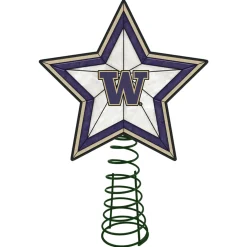 The Memory Company Stars-10" Lighted Purple And Green Star Ncaa Washington Huskies Christmas Tree Topper