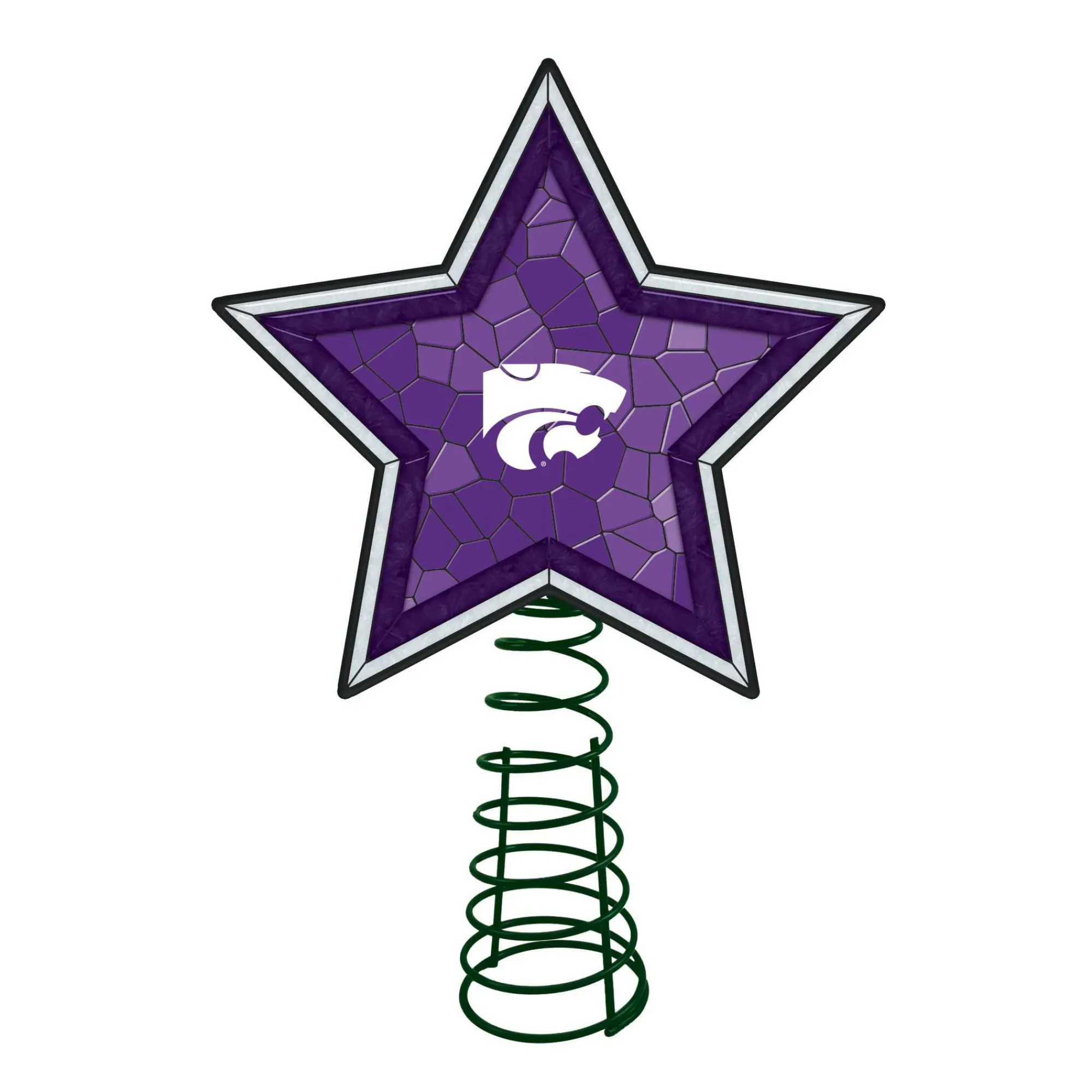The Memory Company Stars-10" Lighted Purple And White Star Ncaa Kansas State Wildcats Christmas Tree Topper