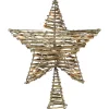 Northlight Stars-11" Lighted Rattan Twigs Star Christmas Tree Topper- Clear Lights, White Wire