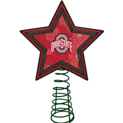 The Memory Company Stars-10" Lighted Red And Black Star Ncaa Ohio State Buckeyes Christmas Tree Topper