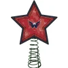The Memory Company Stars-10" Lighted Red And Blue Mosaic Style Star Nhl Washington Capitals Christmas Tree Topper