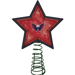 The Memory Company Stars-10" Lighted Red And Blue Mosaic Style Star Nhl Washington Capitals Christmas Tree Topper