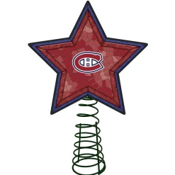 The Memory Company Stars-10" Lighted Red And Blue Mosaic Style Star Nhl Montreal Canadiens Christmas Tree Topper