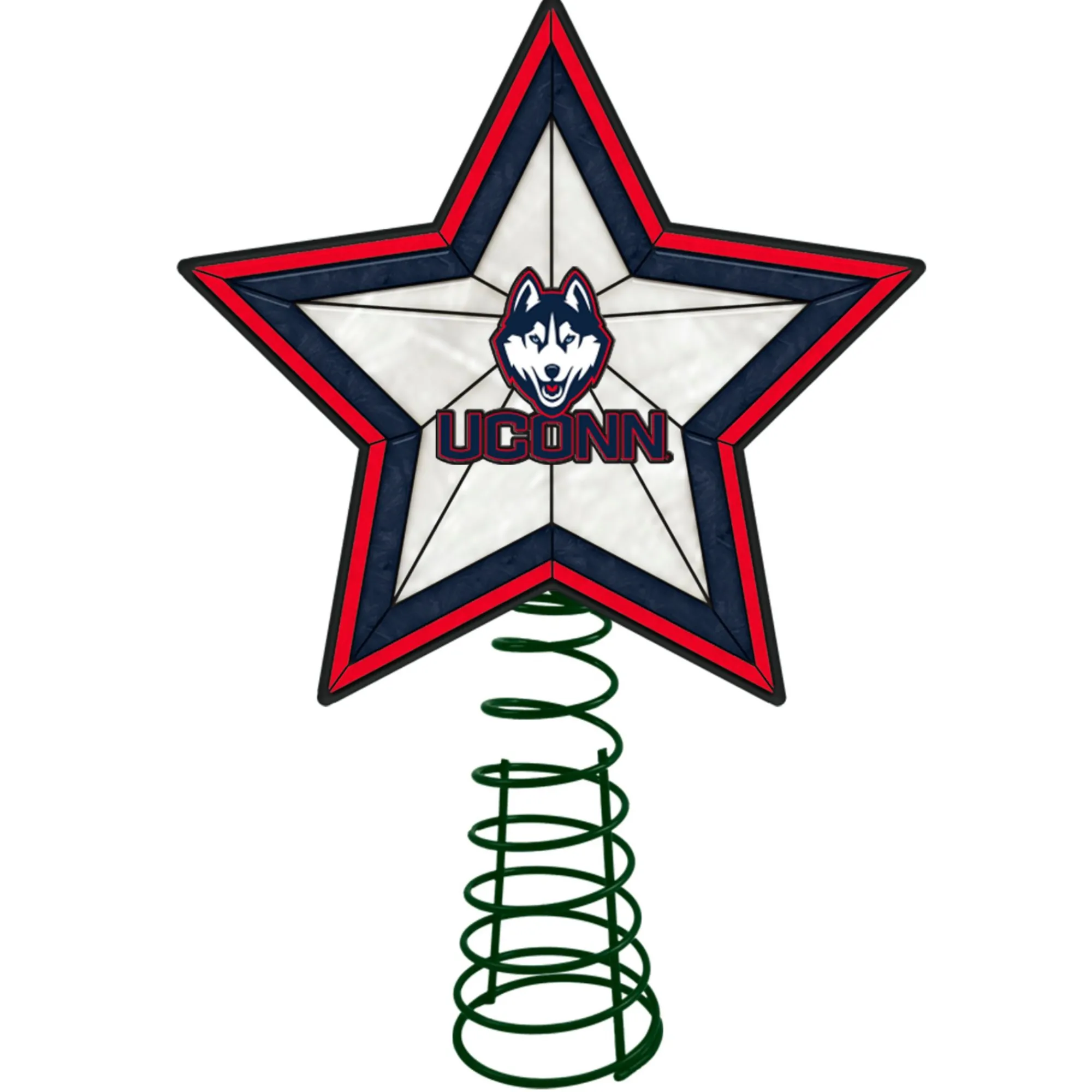 The Memory Company Stars-10" Lighted Red And Blue Star Ncaa Uconn Huskies Christmas Tree Topper