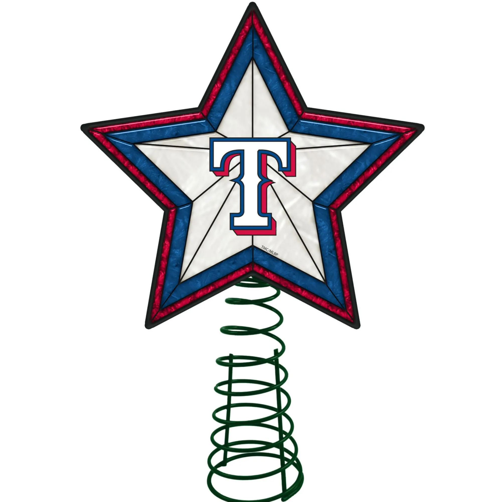 The Memory Company Stars-10" Lighted Red And Blue Star Mlb Texas Rangers Christmas Tree Topper