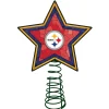 The Memory Company Stars-10" Lighted Red And Blue Star Nfl Pittsburgh Steelers Mosaic Christmas Tree Topper