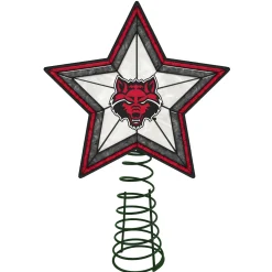 The Memory Company Stars-10" Lighted Red And Gray Star Ncaa Arkansas State Red Wolves Christmas Tree Topper